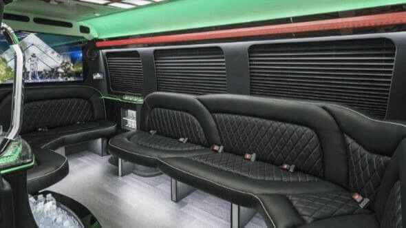 Interior of Charter Bus Company Poway's 18 Passenger Party Bus in Poway