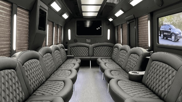 Interior of Charter Bus Company Santee's 20 Passenger Party Bus in Santee