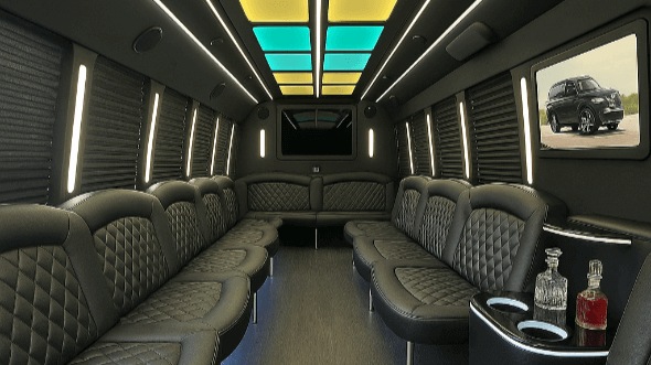Interior of Charter Bus Company Poway's 28 Passenger Party Bus in Poway