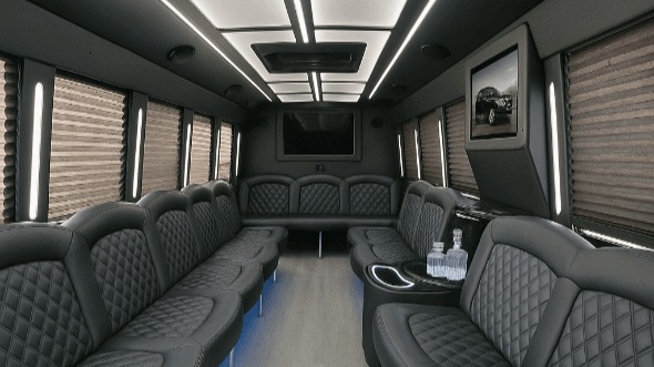 Interior of Charter Bus Company Poway's 30 Passenger Party Bus in Poway