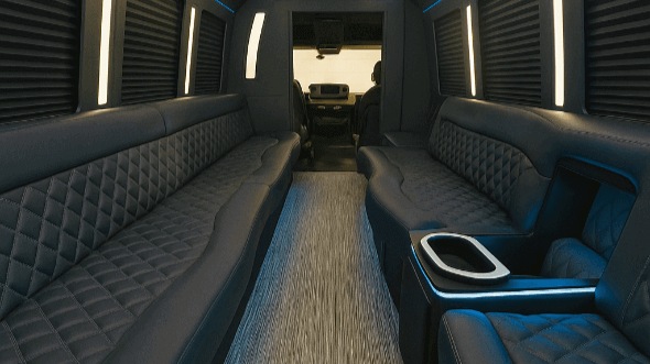 Interior of El Cajon Party Bus Company's 40 Passenger Party Bus in El Cajon