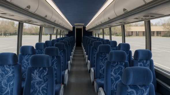 Interior of Charter Bus Company El Cajon's 45 Passenger Charter Bus in El Cajon