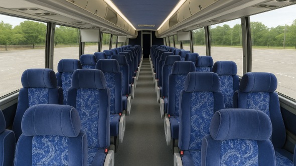 Interior of Charter Bus Company El Cajon's 46 Passenger Charter Bus in El Cajon