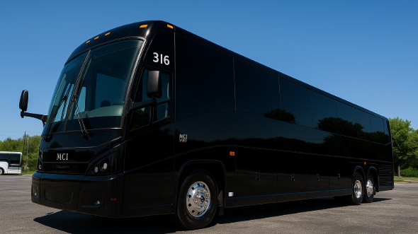 Exterior of Charter Bus Company El Cajon's 47 Passenger Charter Bus in El Cajon