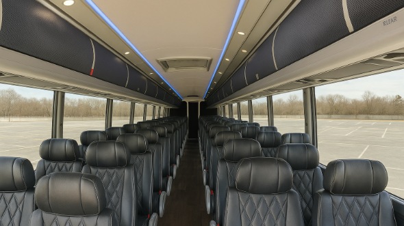 Interior of Charter Bus Company El Cajon's 47 Passenger Charter Bus in El Cajon