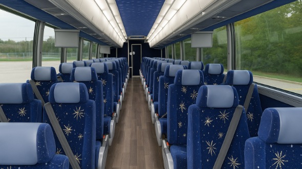Interior of Charter Bus Company El Cajon's 48 Passenger Charter Bus in El Cajon