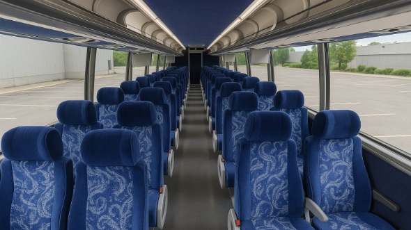 Interior of Charter Bus Company El Cajon's 51 Passenger Charter Bus in El Cajon