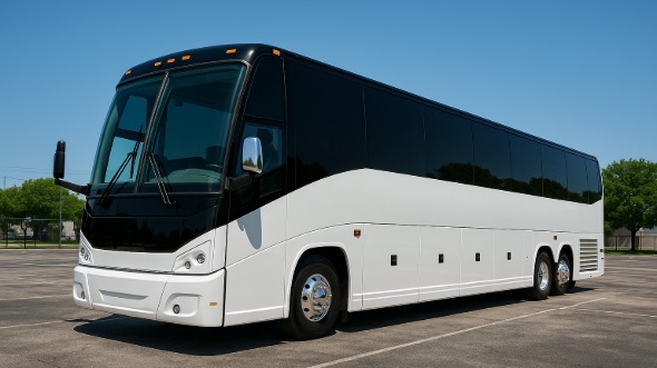 Exterior of Charter Bus Company El Cajon's 56 Passenger Charter Bus in El Cajon
