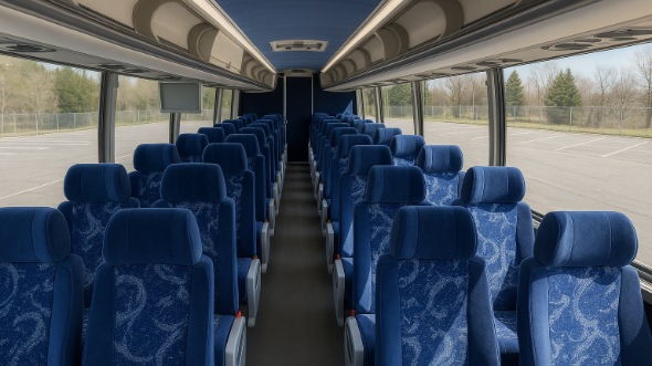 Interior of Charter Bus Company El Cajon's 56 Passenger Charter Bus in El Cajon